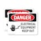 Signmission Electrical Equipment Keep Out Danger Sign, Plastic, 10in W x 7in L, 2PK OS-2PACK-DS-P-710-L-1738 - alternate 1